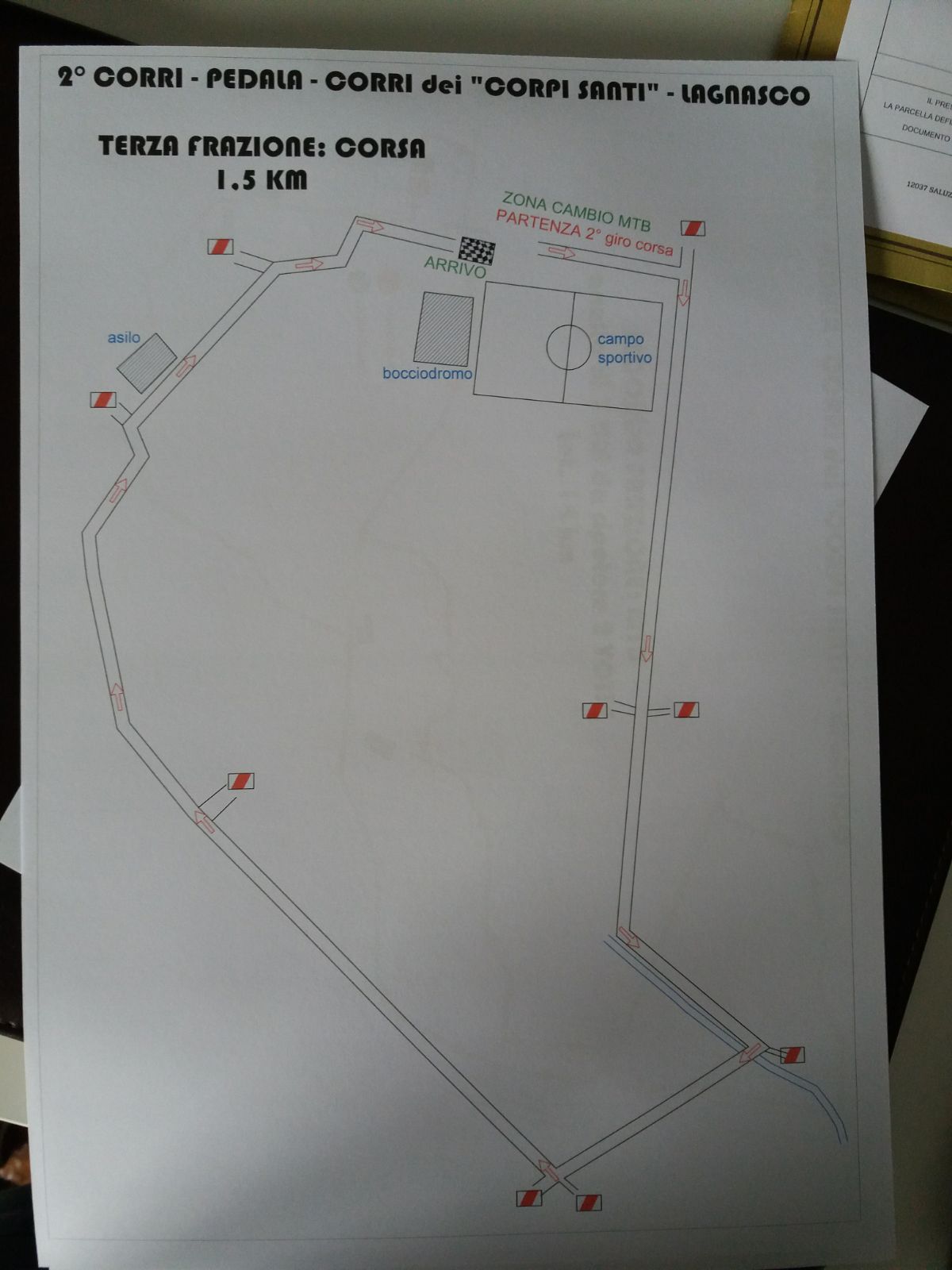 3ª frazione · Corsa 1,5 km